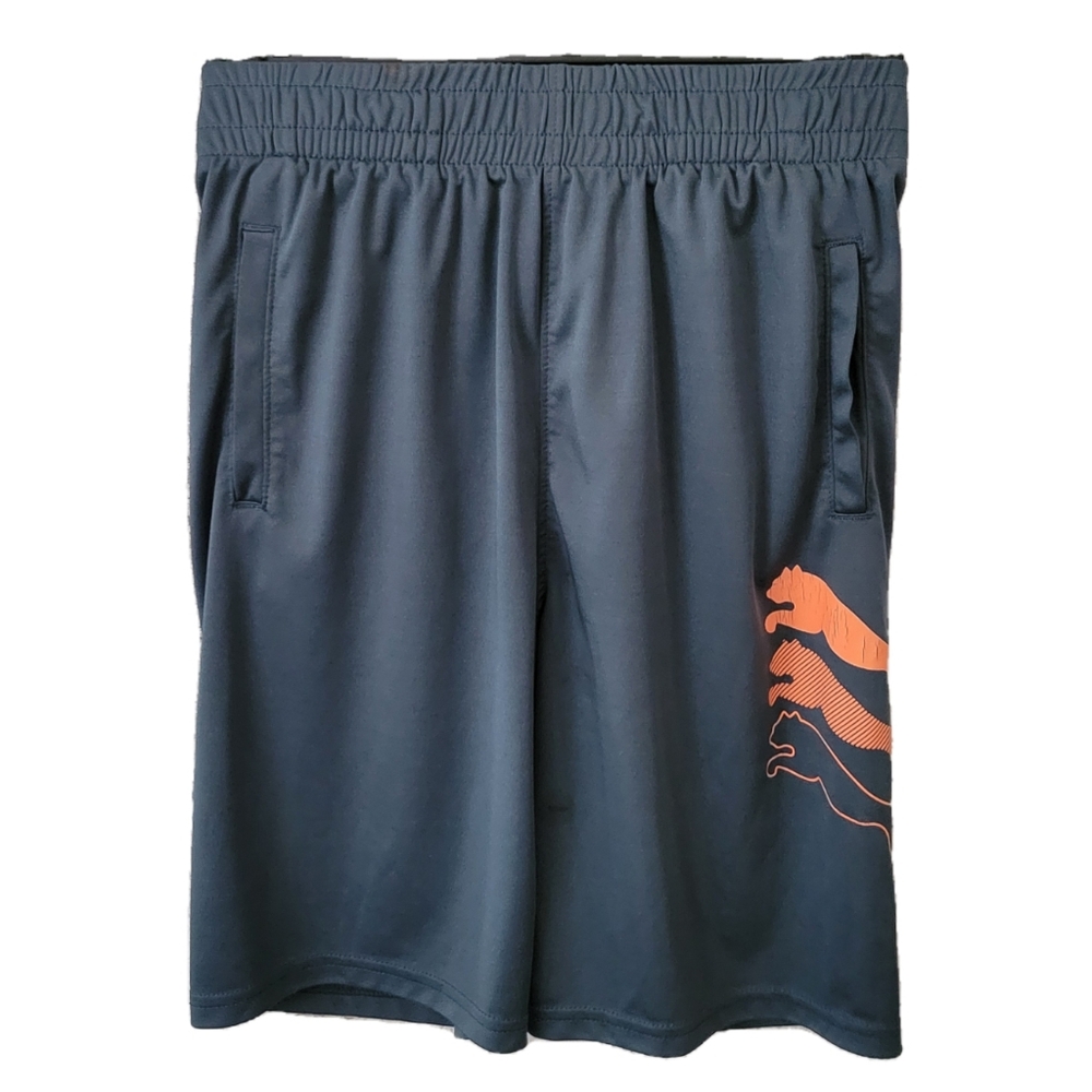 Puma Charcoal and Tangerine Sports Shorts Size 10/12 Youth